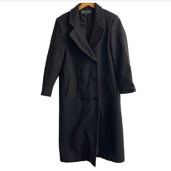 Vintage Stephanie Andrews gray marled wool double breasted trench coat size 10 - Picture 1 of 5